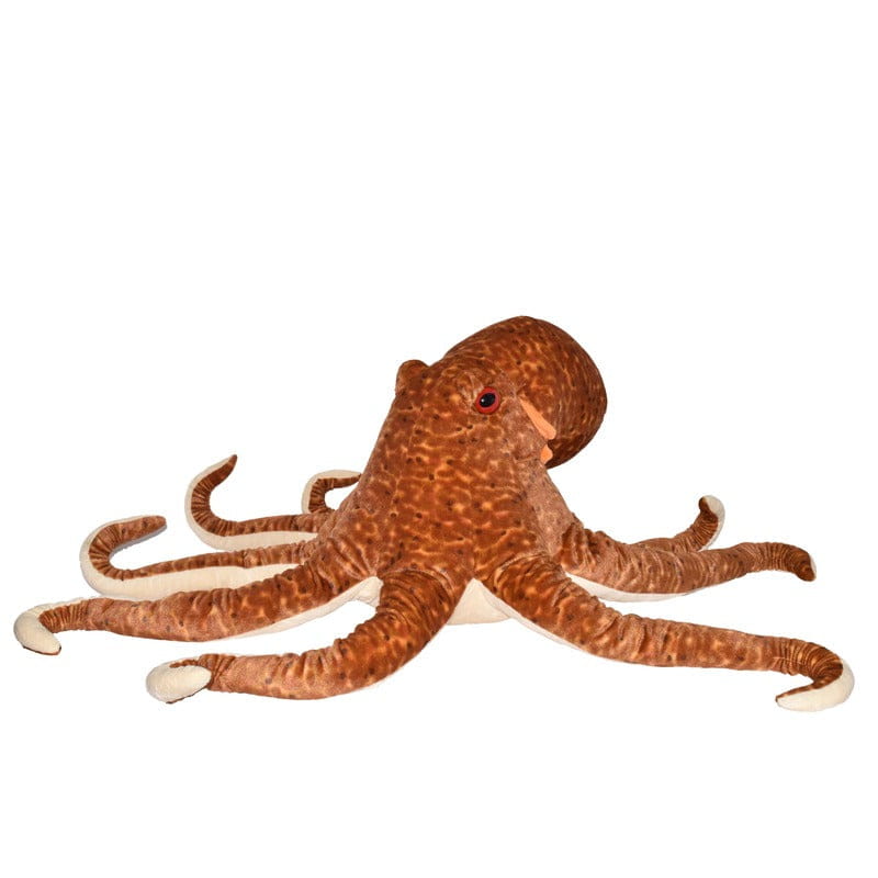Wild Republic inktvis knuffel - pluche - 76 cm - bruin - extra groot