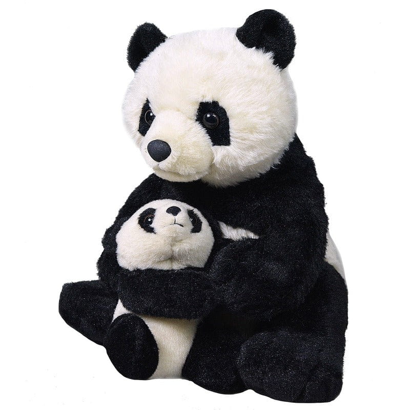 Wild Republic panda knuffel met jong - pluche - 38 cm - dierenknuffel