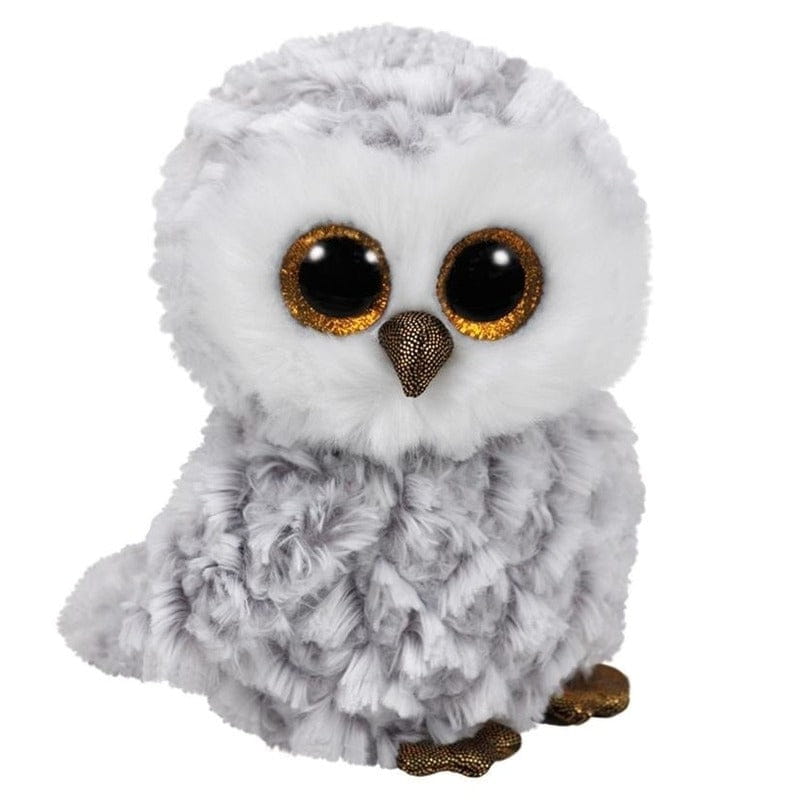 Ty Beanie uil knuffel - pluche - wit - 15 cm - bosdieren