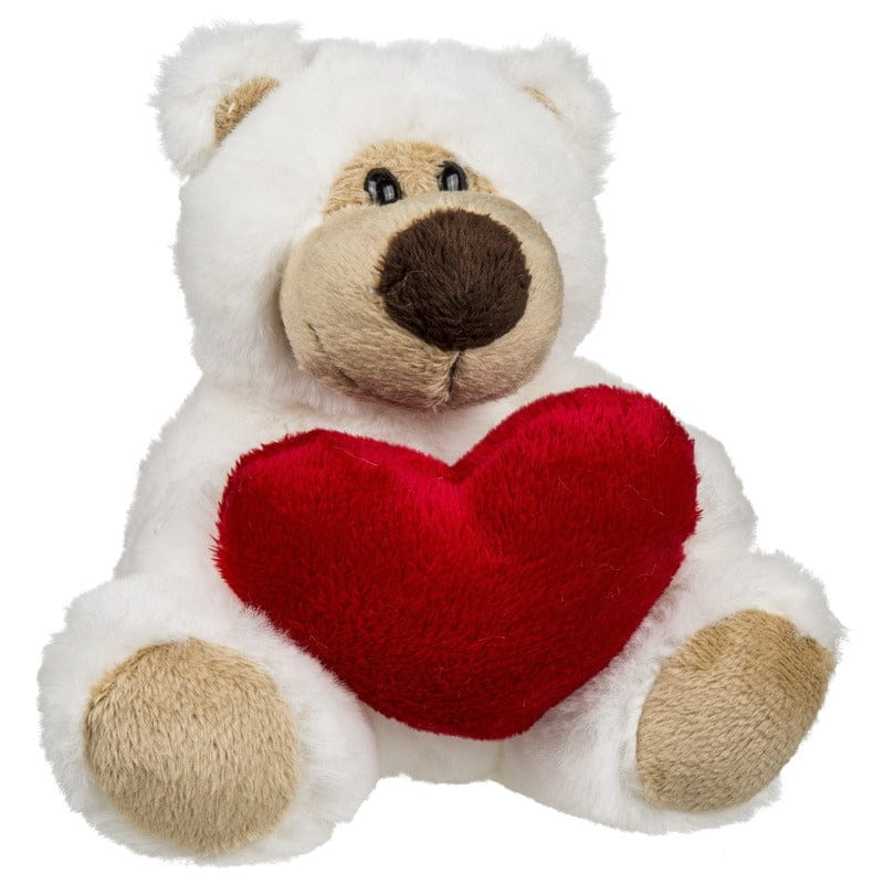 Pluche knuffelbeertje met rood hartje - 15 cm - Valentijnscadeau