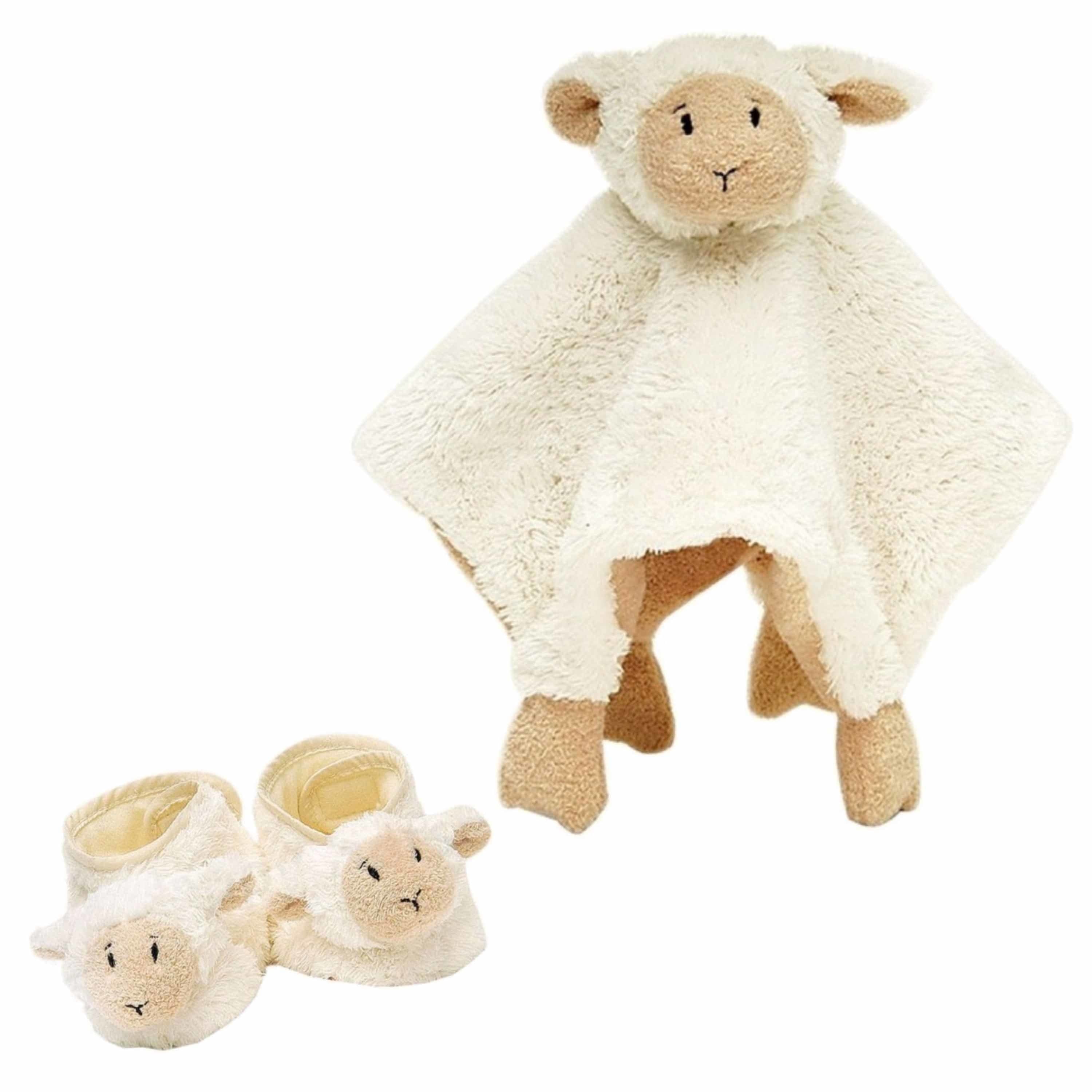 Baby cadeau setje Lammy - slofjes - tutteldoekje