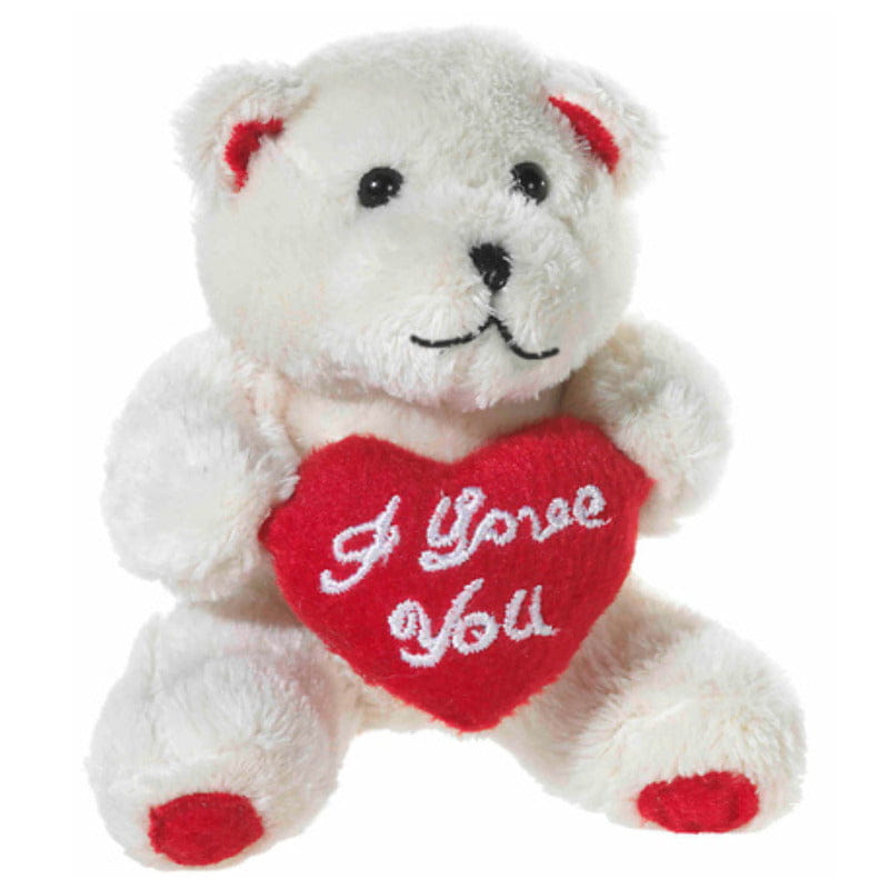 Heunec pluche knuffelbeertje - 10 cm - I LOVE YOU hartje