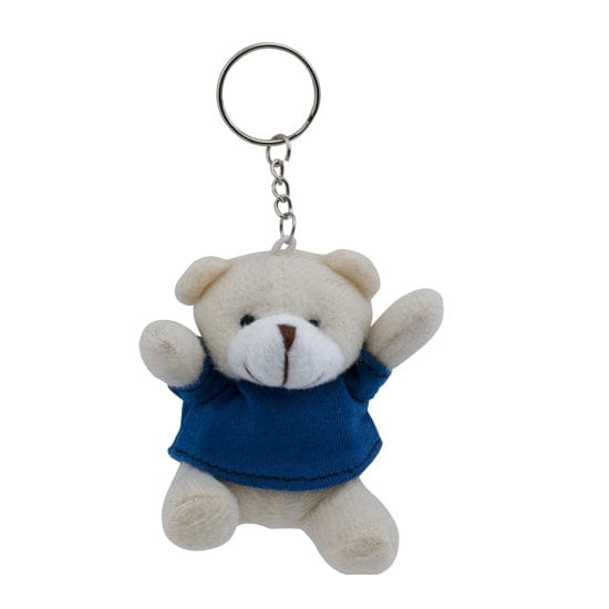 Pluche teddybeer sleutelhanger - blauw - 8 cm - 10x