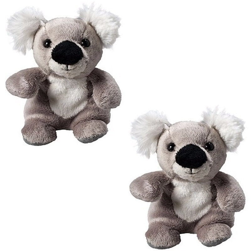 MBW koala knuffel - 2x - pluche - grijs - 11 cm