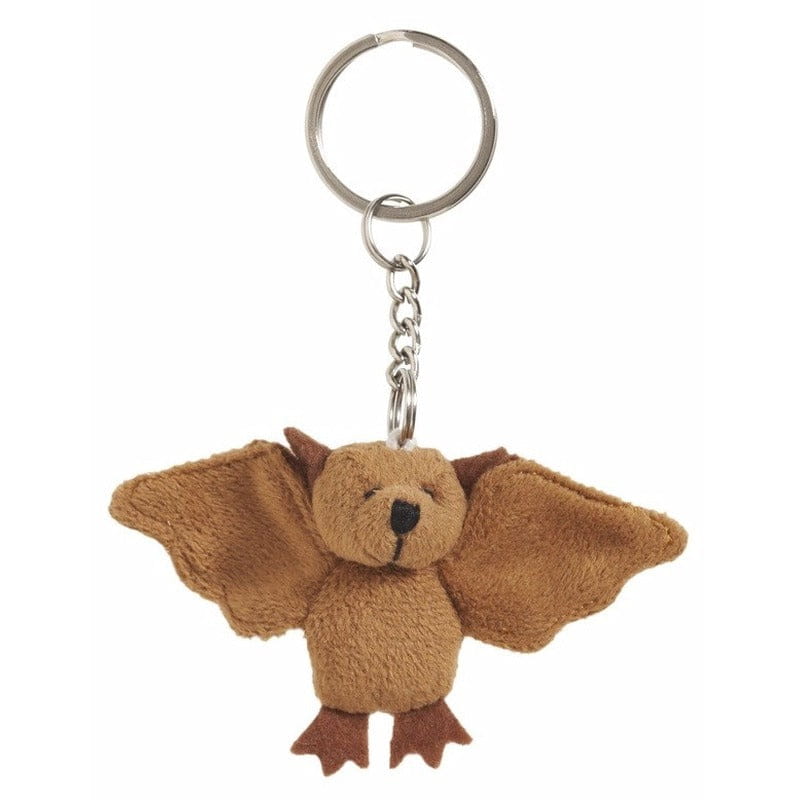 Nature Planet vleermuis sleutelhanger - pluche - 6 cm - 2x