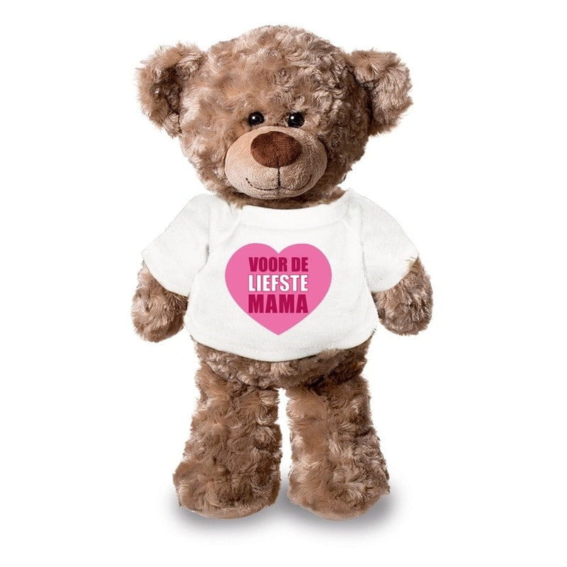 Teddybeer knuffel - liefste mama - pluche - 24 cm
