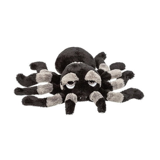 Pluche vogelspin knuffel - zwart/grijs - 13 cm - spin
