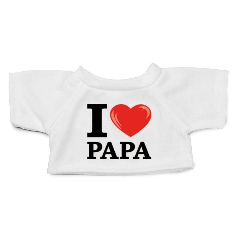 Knuffel kleding I love papa shirt - wit - XL - Clothies