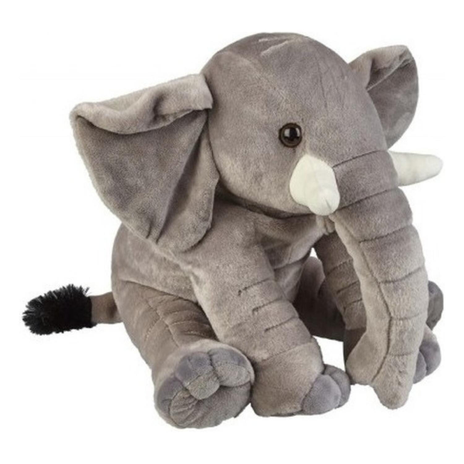 Olifant knuffel - pluche - grijs - 38 cm - dierenknuffel