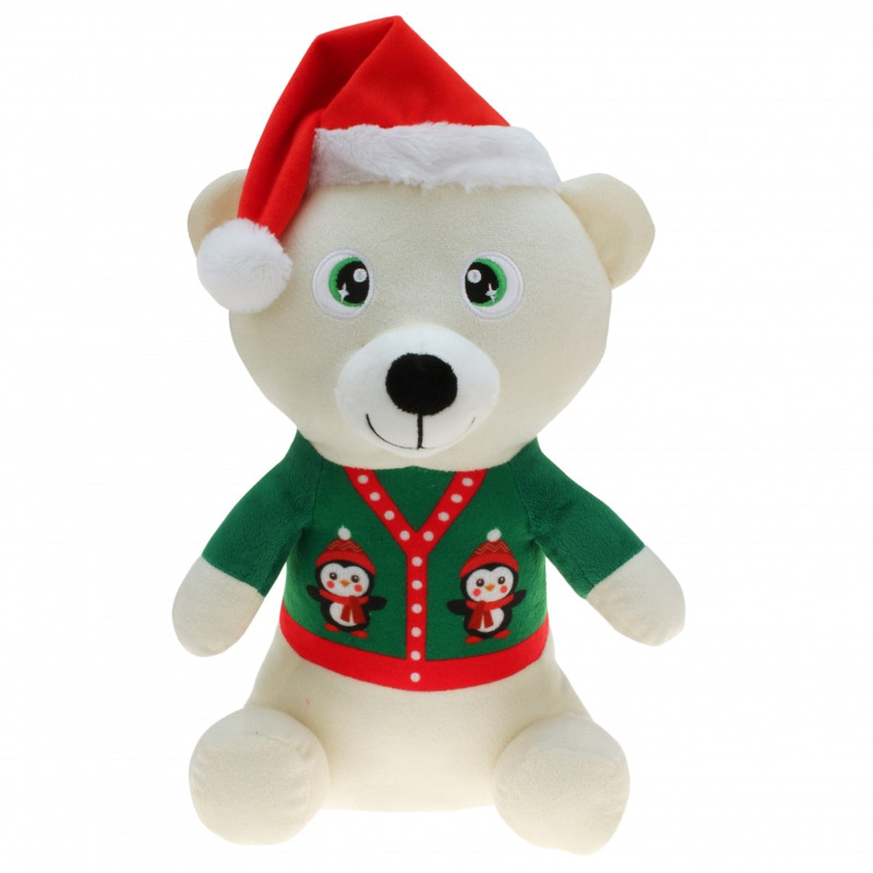 Pluche witte beer knuffel - 30 cm - kerstknuffel