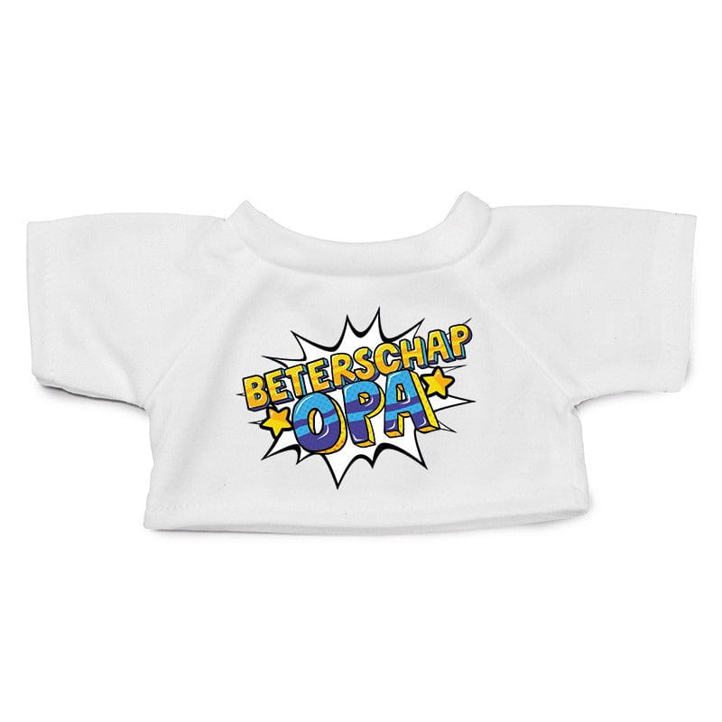Knuffelkleding pop art - beterschap opa - T-shirt wit - M