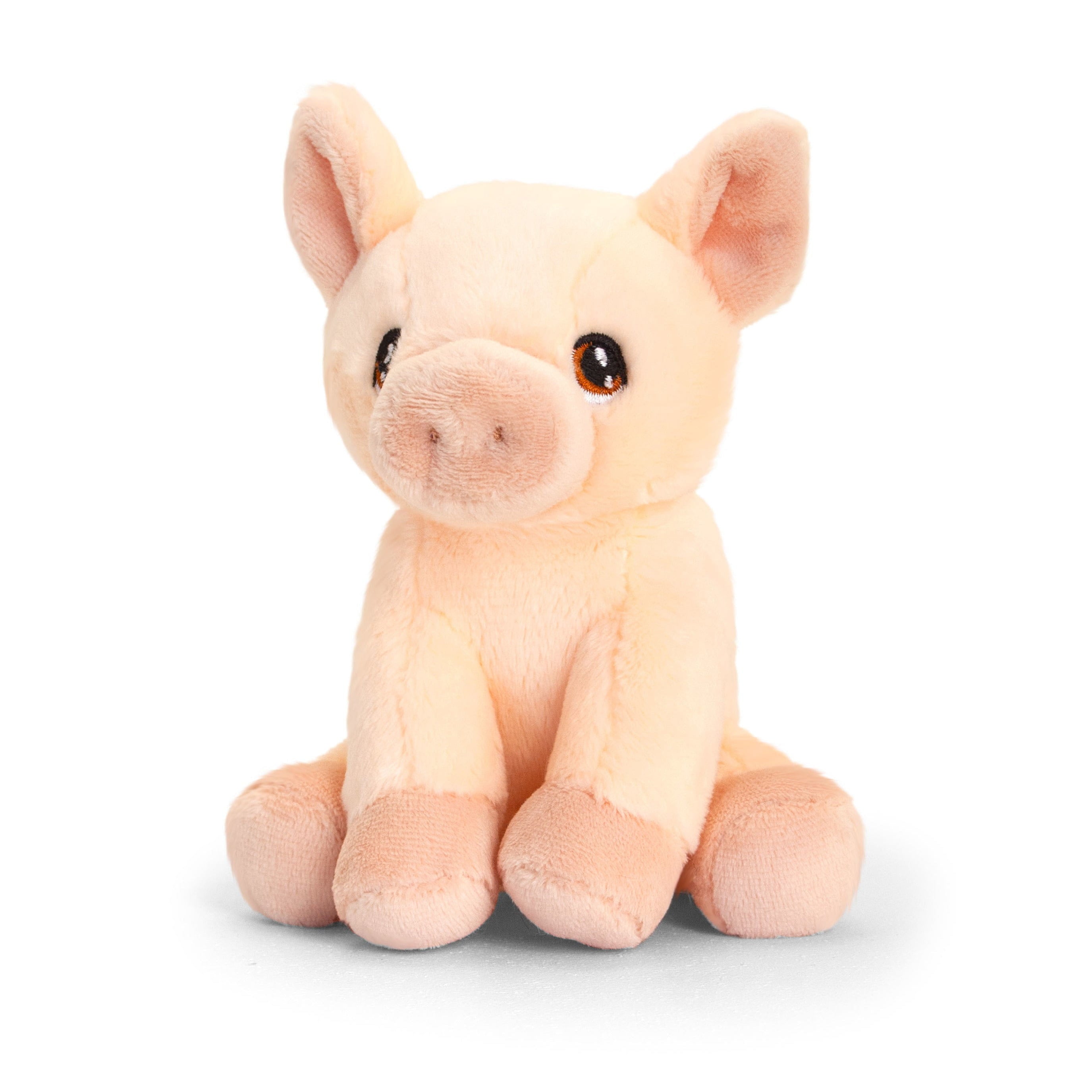 Varken knuffel - pluche - 12 cm - roze - boerderij - biggetje
