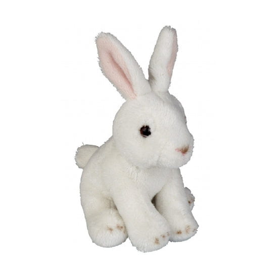 Ravensden pluche konijn knuffel - wit - 15 cm