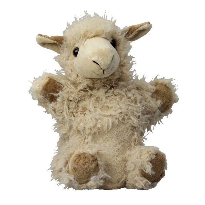 Pluche lama/alpaca handpop - 22 cm - knuffel - poppentheater