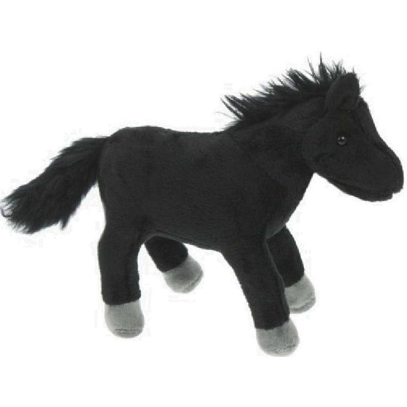 Cornelissen knuffel paard - pluche - zwart - 25 cm - boerderijdier