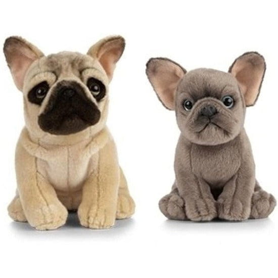 Franse Bulldog knuffel set - pluche - 15 en 25 cm - speelgoed