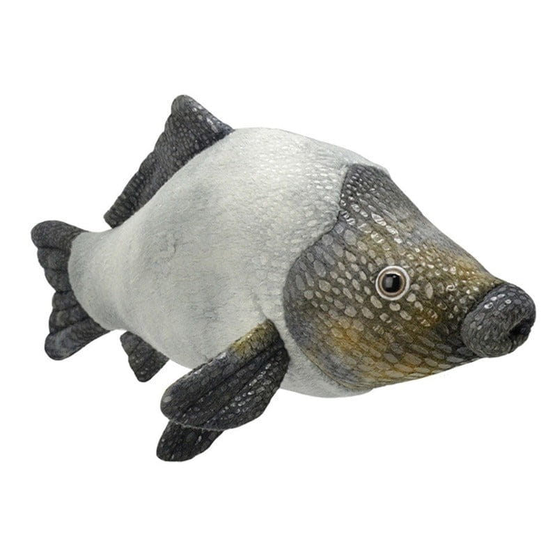 Wild Planet karper knuffel - grijs - pluche - 32 cm