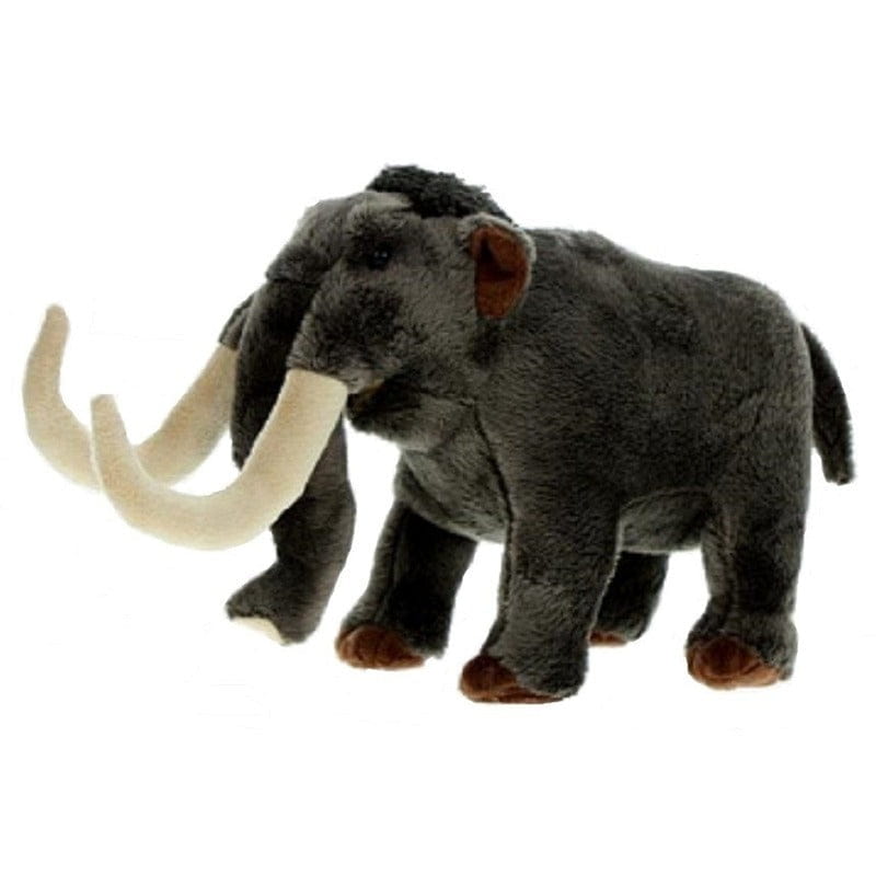 Mammoet knuffel - pluche - grijs - 33 cm - speelgoed