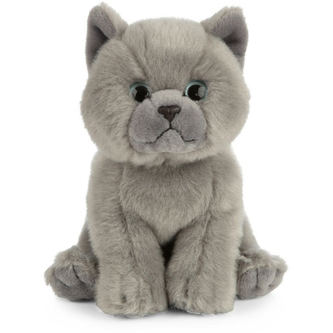 Living Nature Britse korthaar knuffel - grijs - pluche - 16 cm