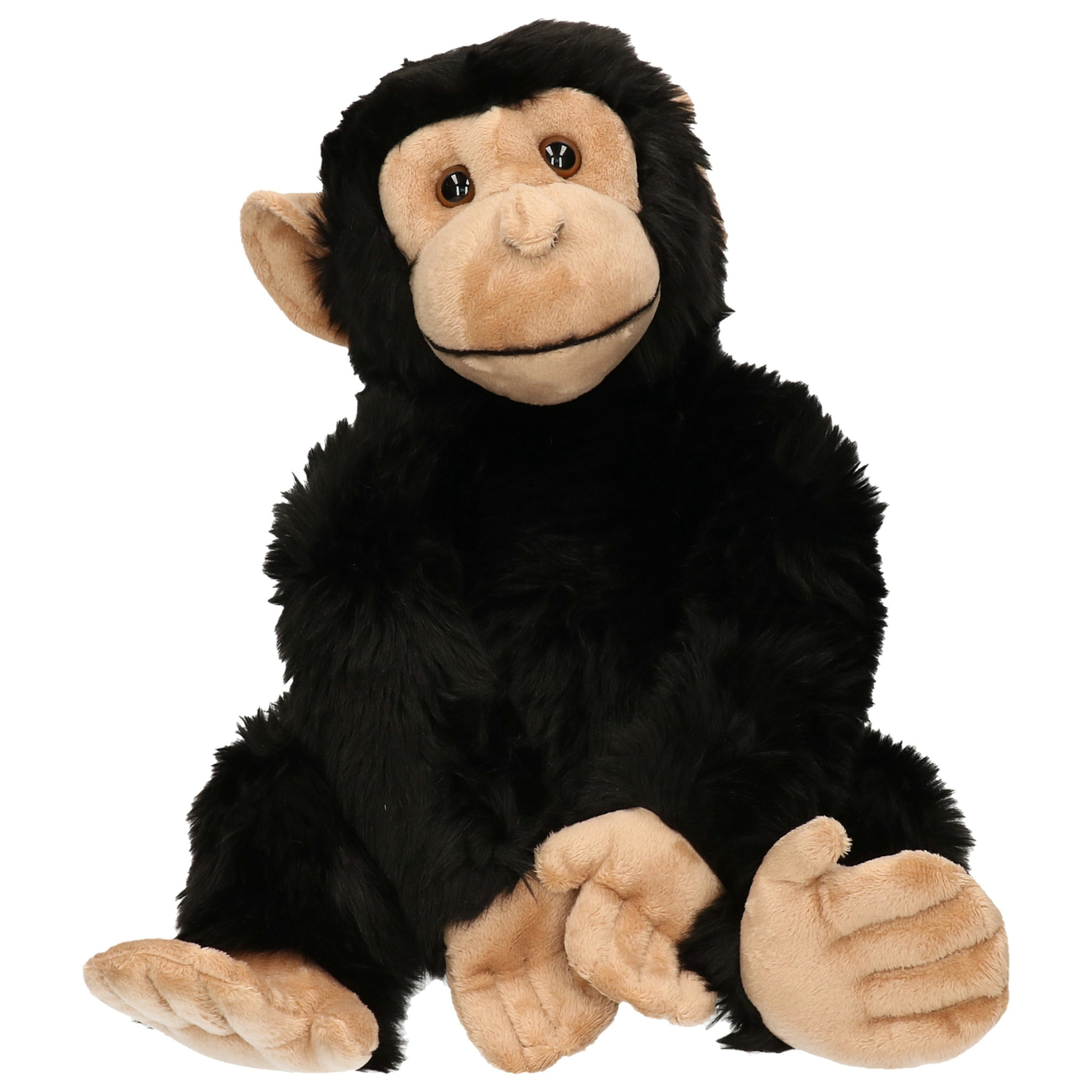 Chimpansee knuffel - pluche - zwart - 50 cm - aap