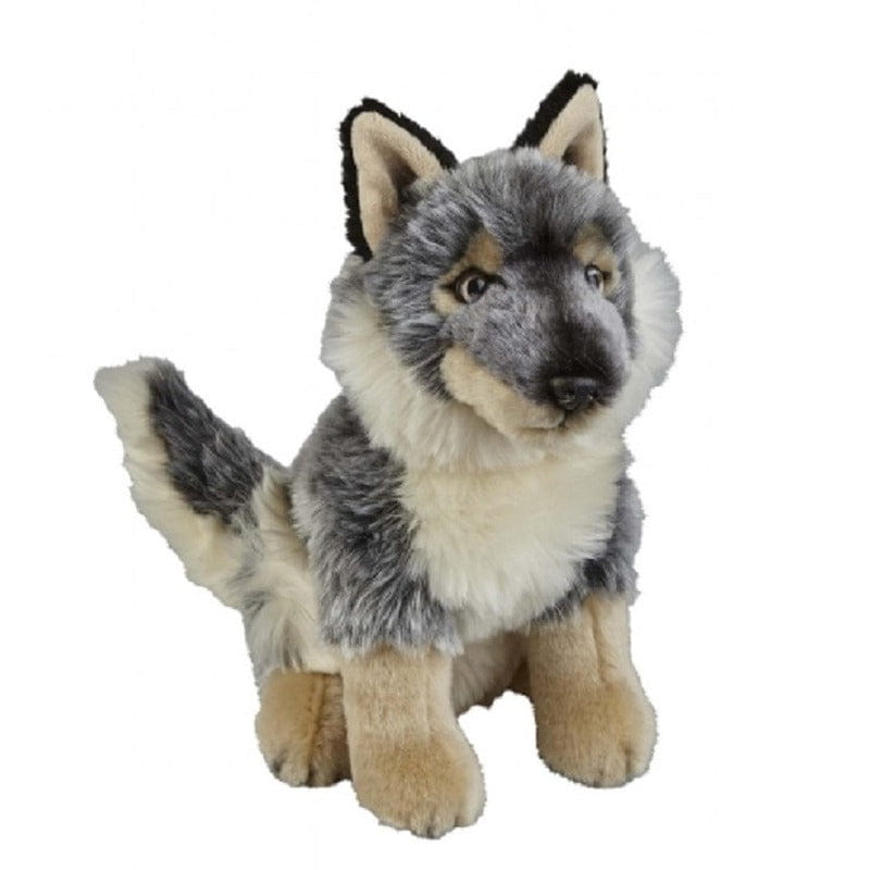 Ravensden wolf knuffel - pluche - grijs - 28 cm - bosdieren