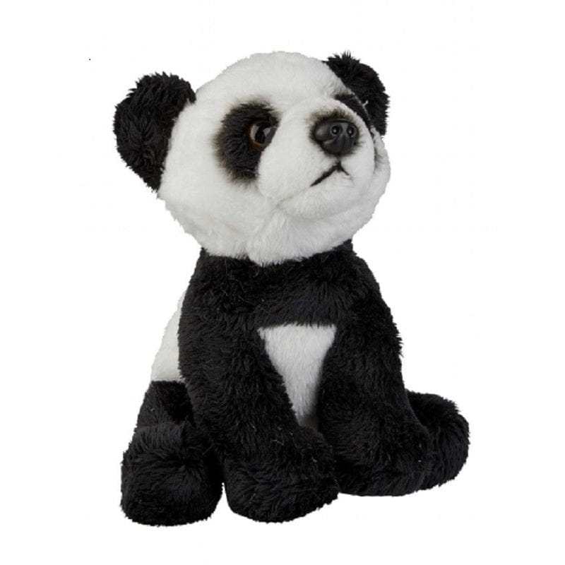 Ravensden panda knuffel - pluche - zwart/wit - 15 cm