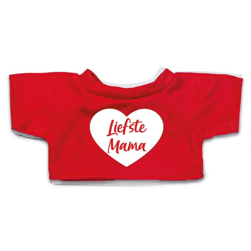 Knuffelkleding Liefste Mama - rood hartje - maat M