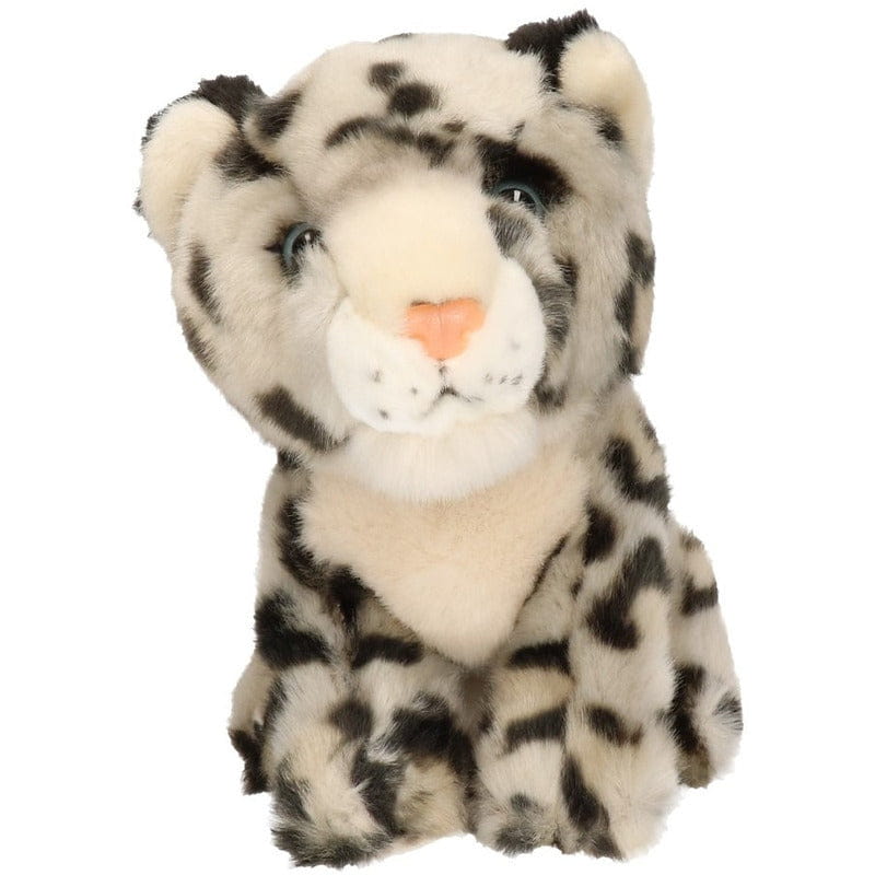 Pluche sneeuwluipaard welpje knuffel - 18 cm - gevlekt