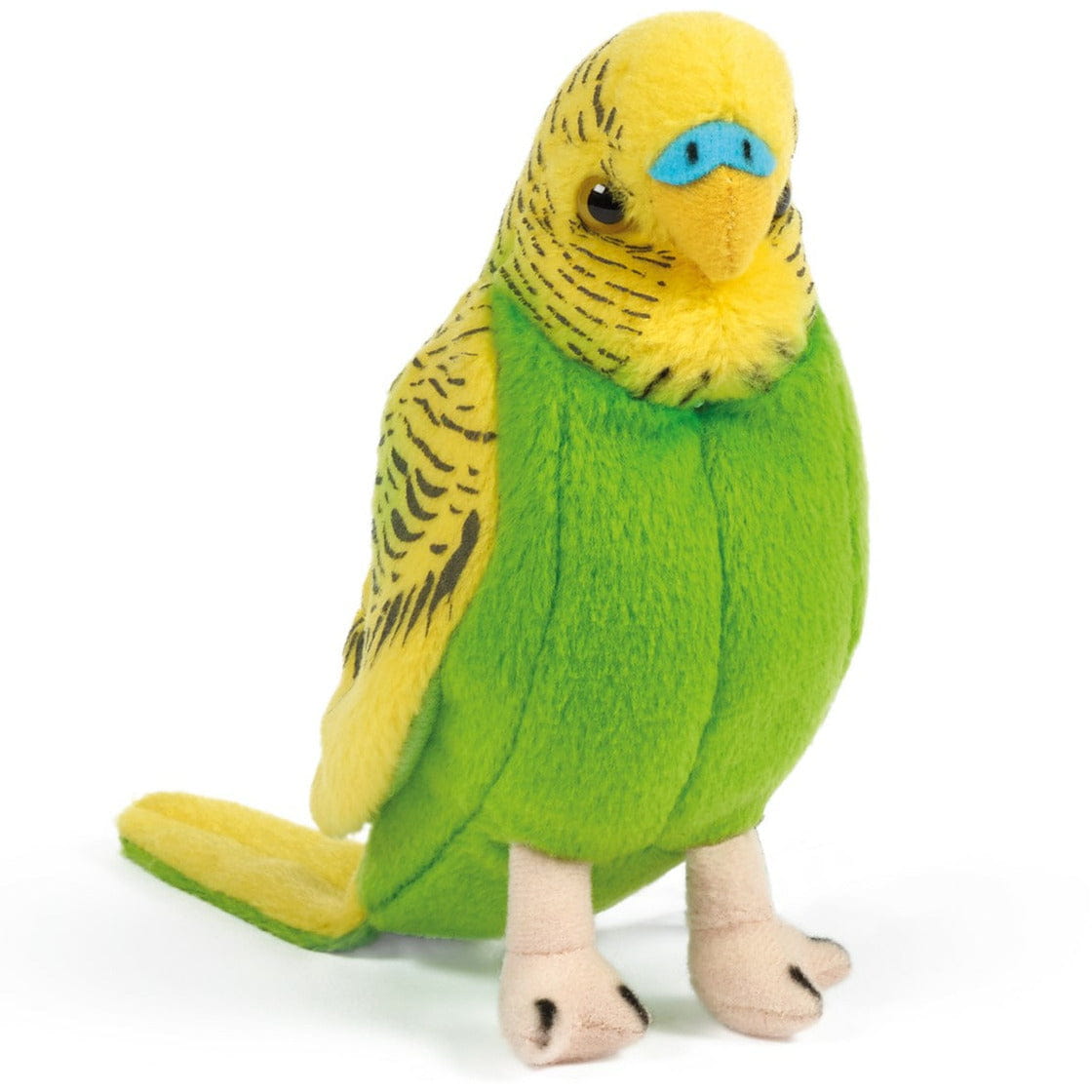 Living Nature grasparkiet knuffel - pluche - groen - 14 cm - vogel