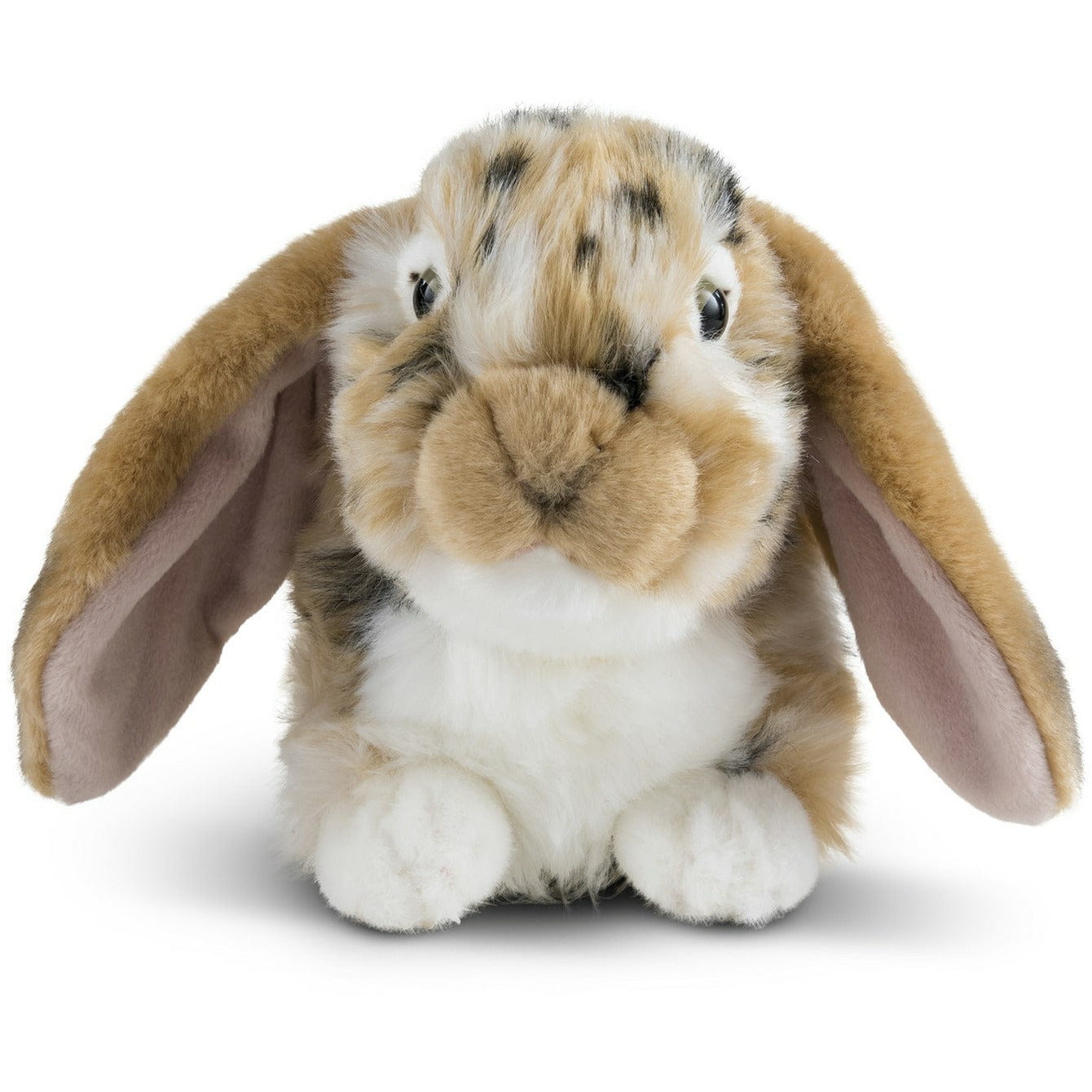 Pluche hangoor konijn knuffel - bruin/wit - 30 cm