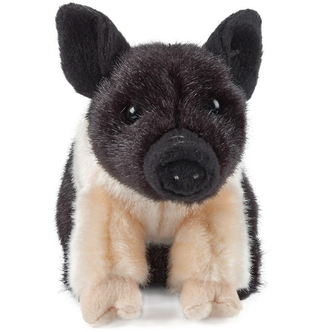Living Nature varken knuffel - zwart roze - pluche - 20 cm