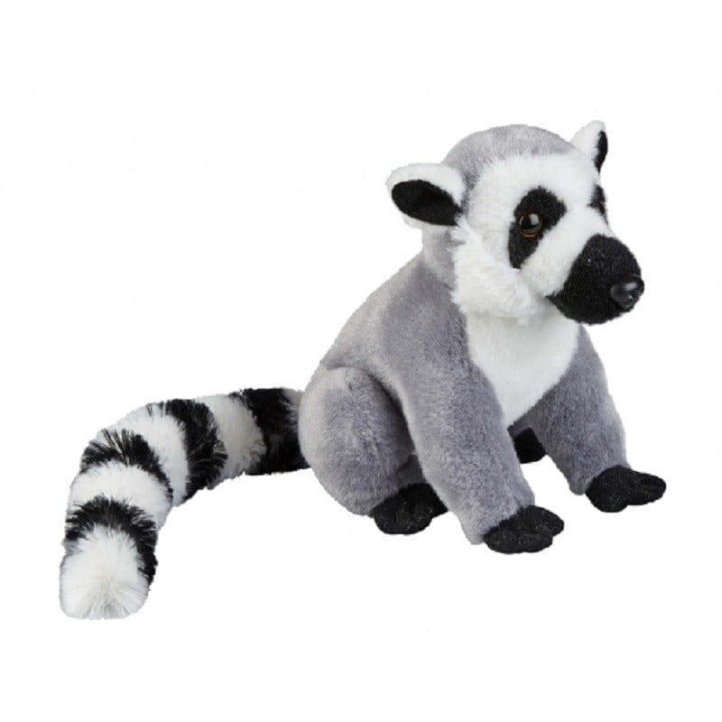 Pluche ringstaart maki knuffel - grijs - 18 cm - aapje