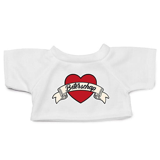 Clothies knuffelkleding beterschap - wit - maat M - t-shirt