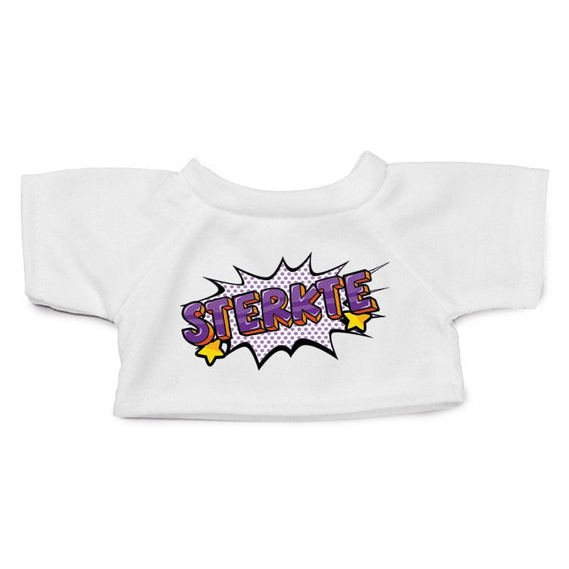 Clothies knuffelkleding - pop art sterkte t-shirt - wit - M