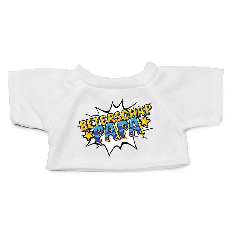 Knuffelkleding pop art beterschap papa t-shirt - wit - M