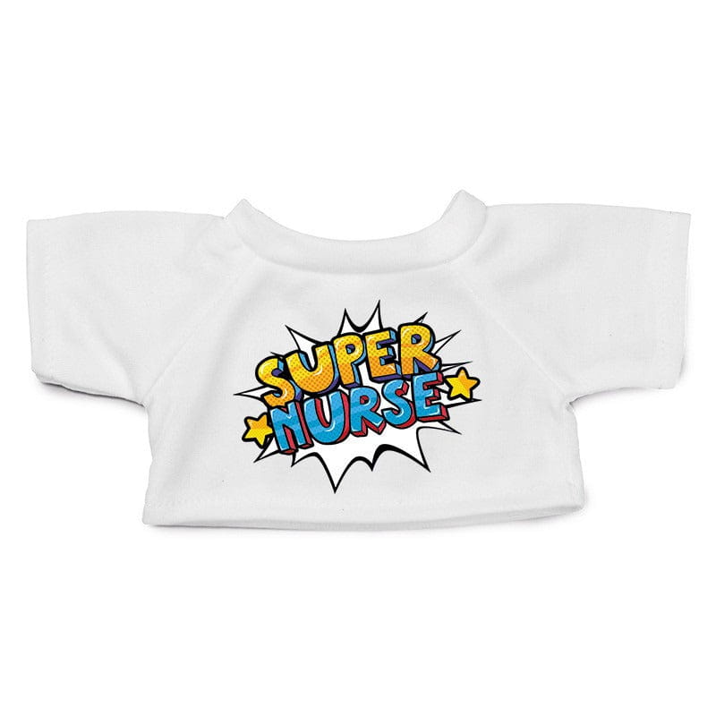 Knuffelkleding pop art - Super nurse - T-shirt wit - M