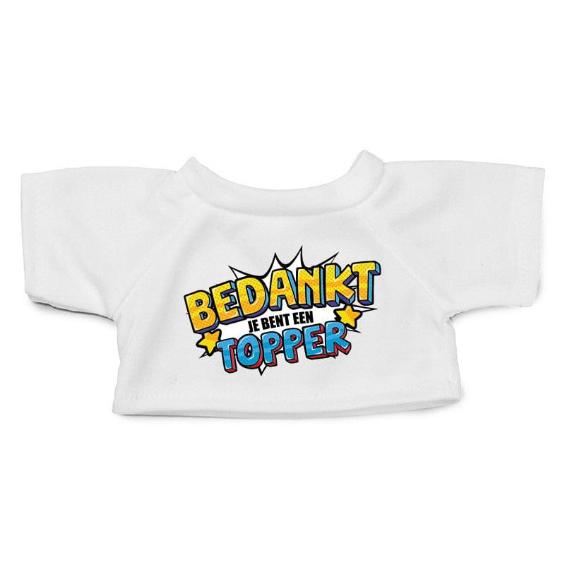Knuffelkleding pop art - wit T-shirt - M - Clothies