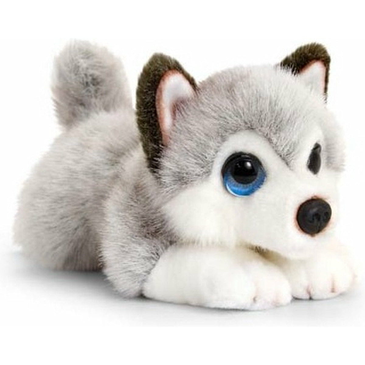 Husky knuffel - grijs wit - pluche - 25 cm
