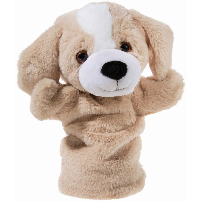 Pluche honden handpop - 25 cm - hond knuffel - poppentheater