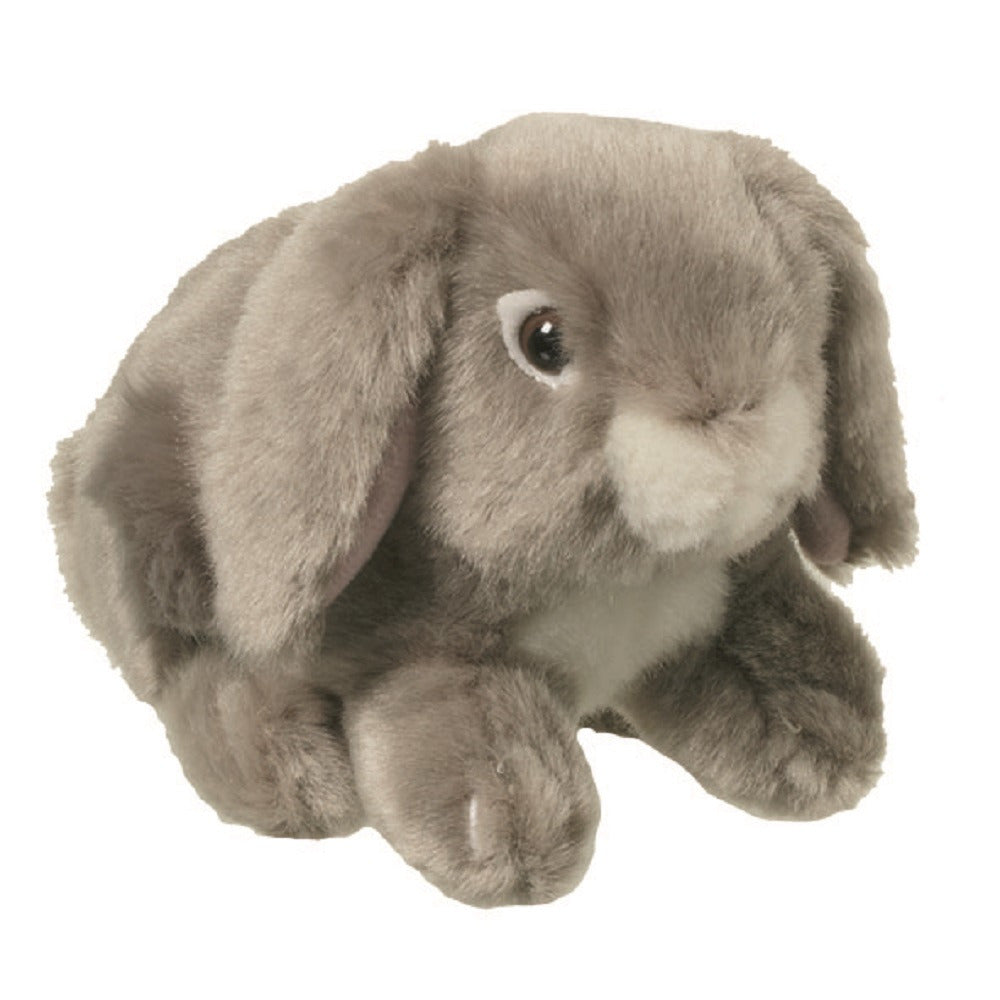Nature Planet knuffel konijn - pluche - 13 cm - grijs