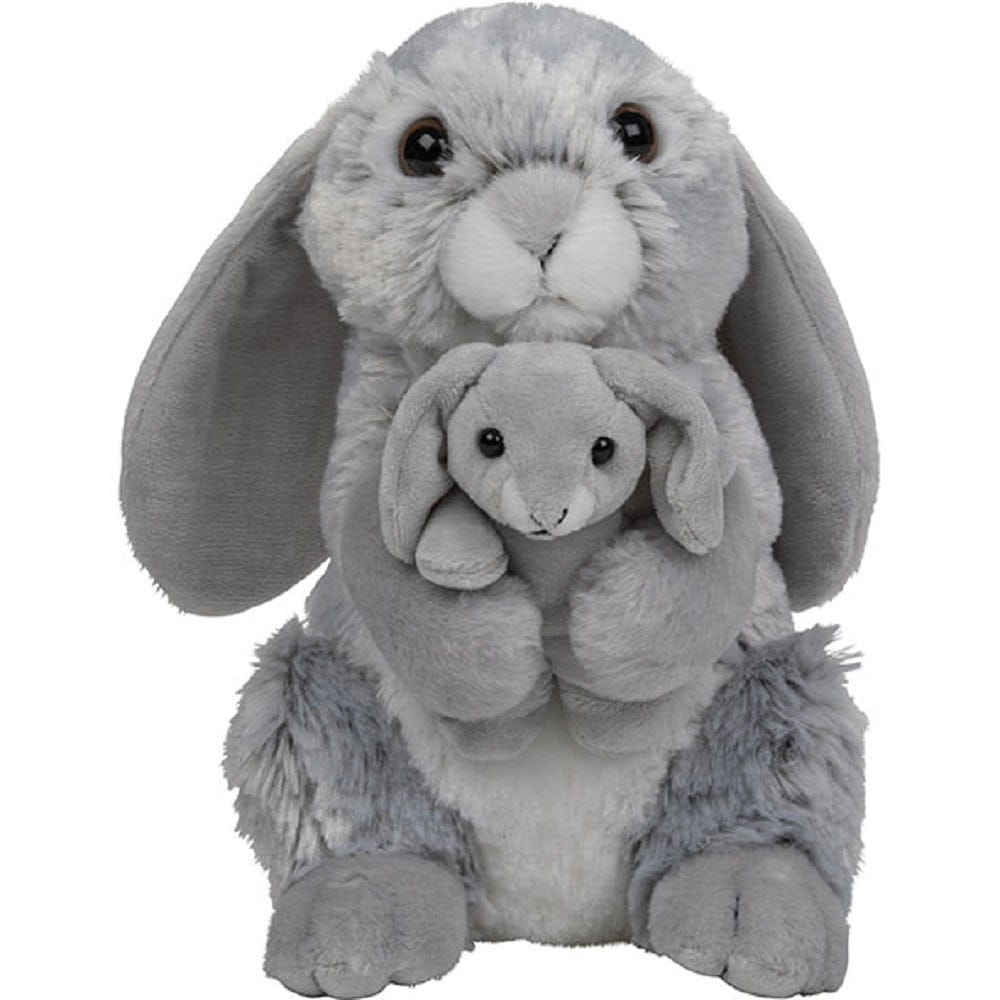 Nature Planet konijn knuffel - pluche - 22 cm - grijs