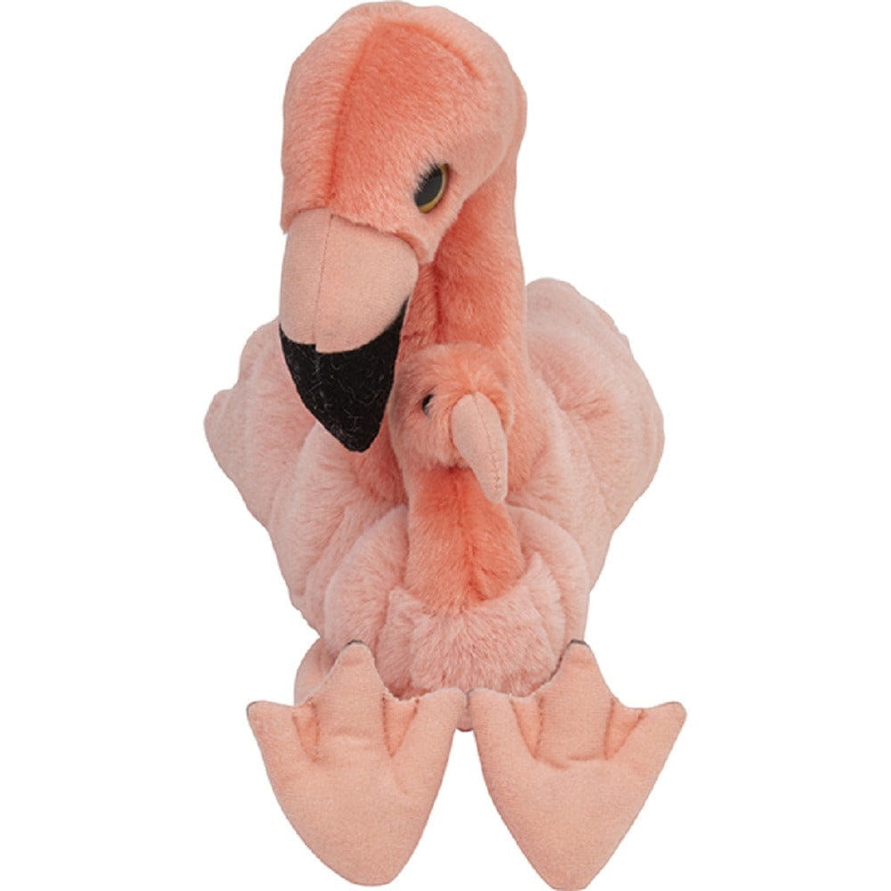 Nature Planet flamingo knuffel - pluche - 22 cm - met baby