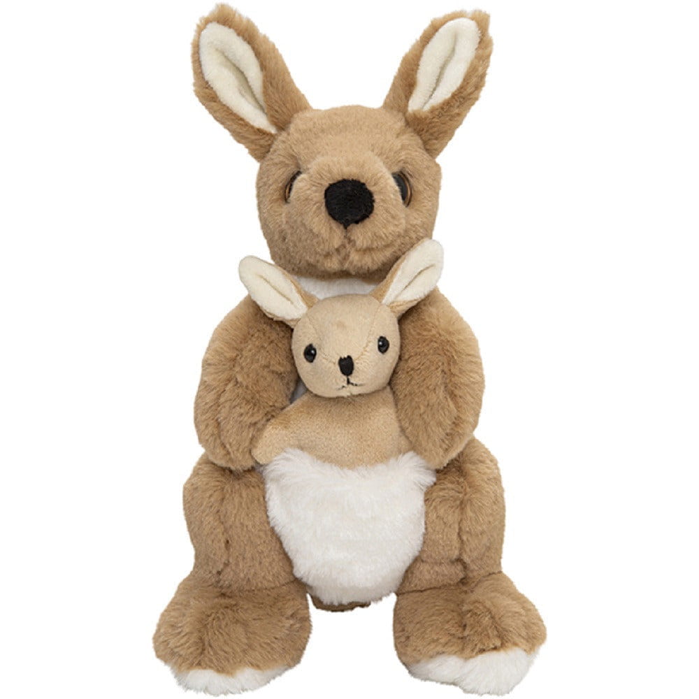 Nature Planet kangoeroe knuffel met baby - pluche - 22 cm