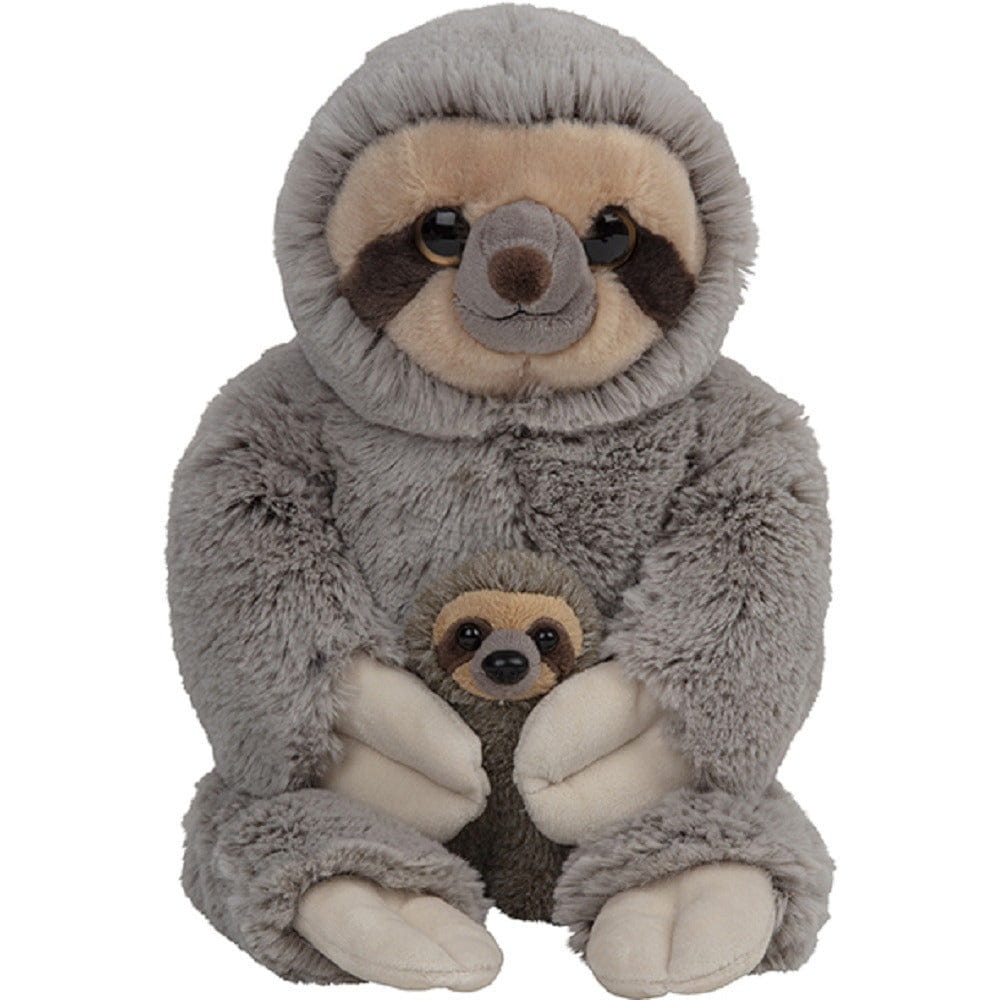 Nature Planet luiaard knuffel - pluche - 22 cm - familie