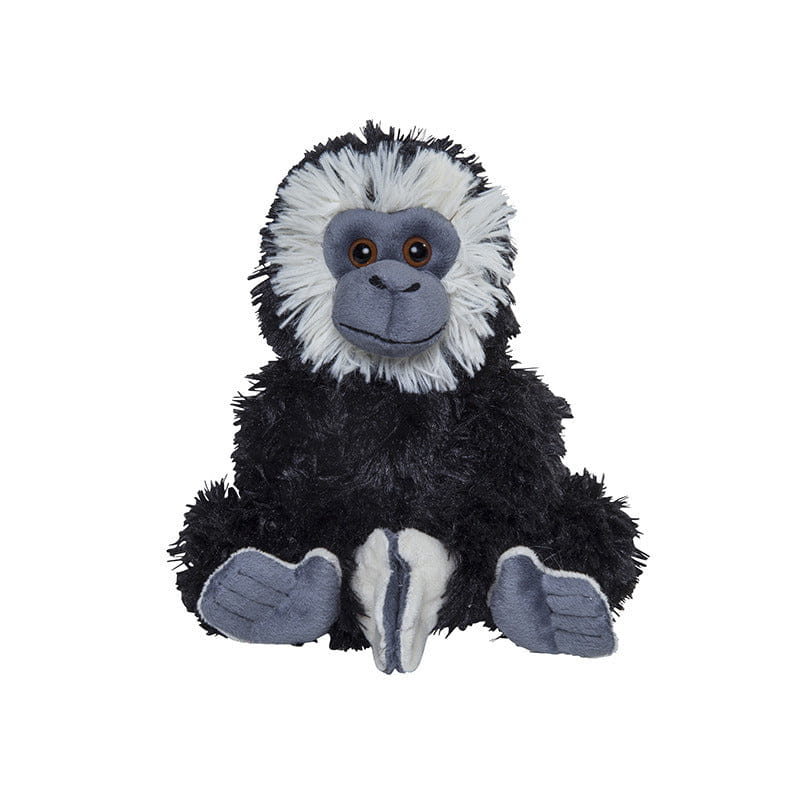 Gibbon aapje knuffel - pluche - zwart - 17 cm - ophangbaar