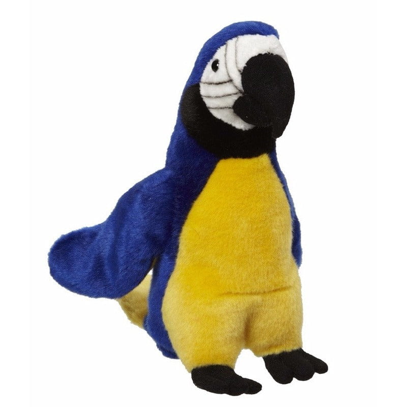 Nature Planet papegaai knuffel - blauw - pluche - 21 cm