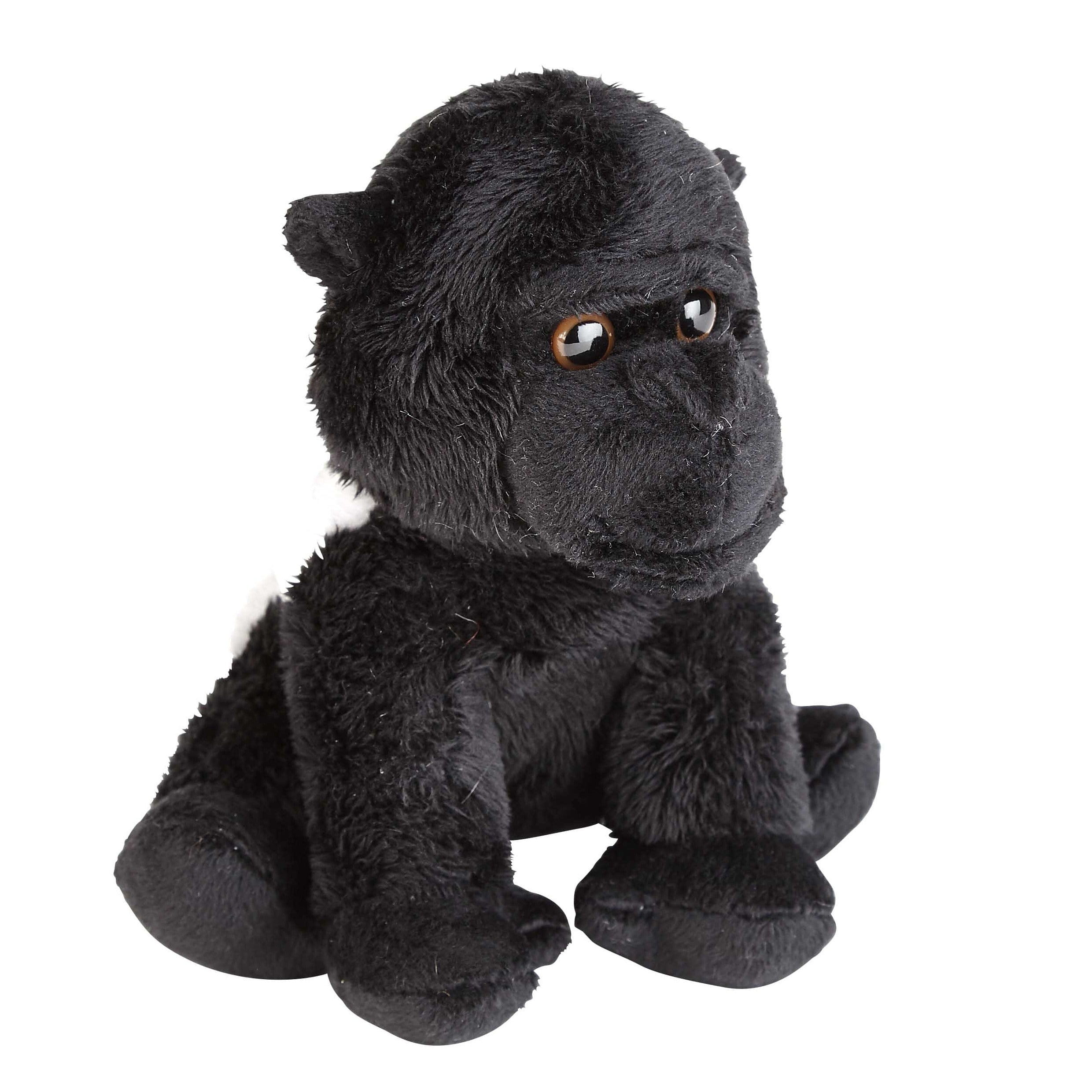 Ravensden gorilla knuffel - pluche - zwart - 15 cm - aap