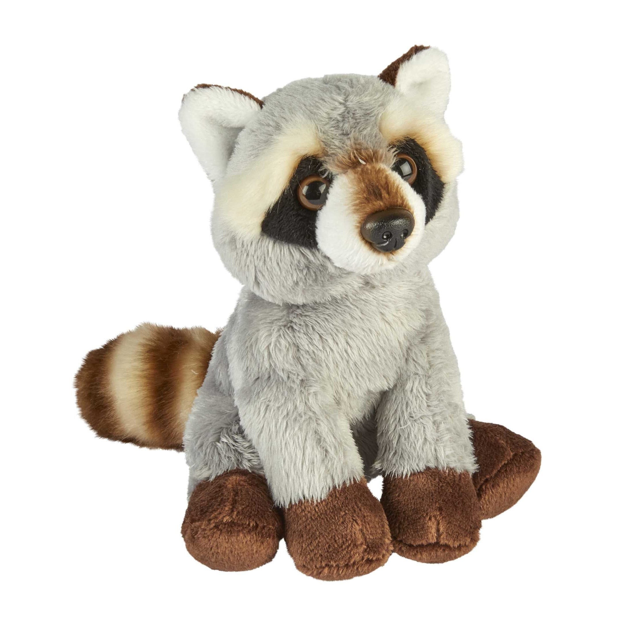 Ravensden wasbeer knuffel - pluche - 15 cm - grijs - dierenknuffel