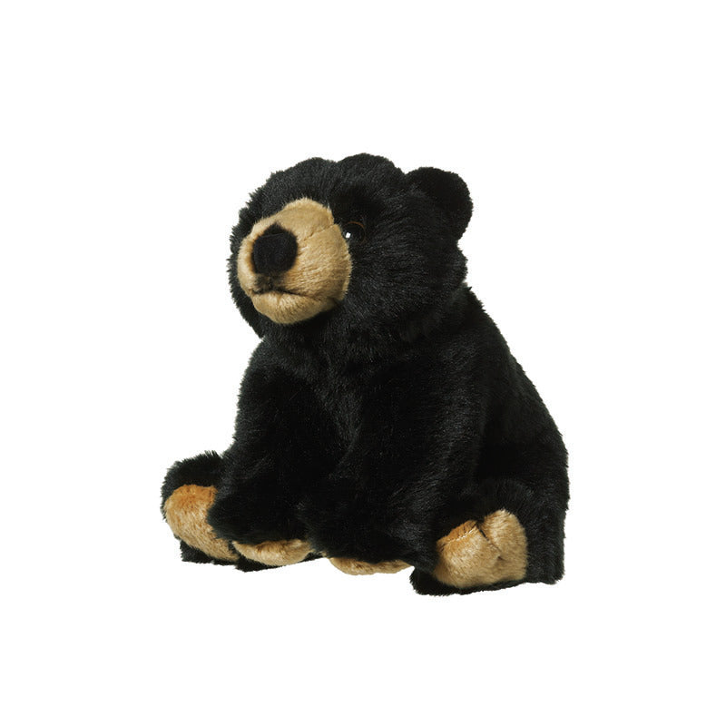 Nature Planet beer knuffel - pluche - zwart - 18 cm - berenknuffel