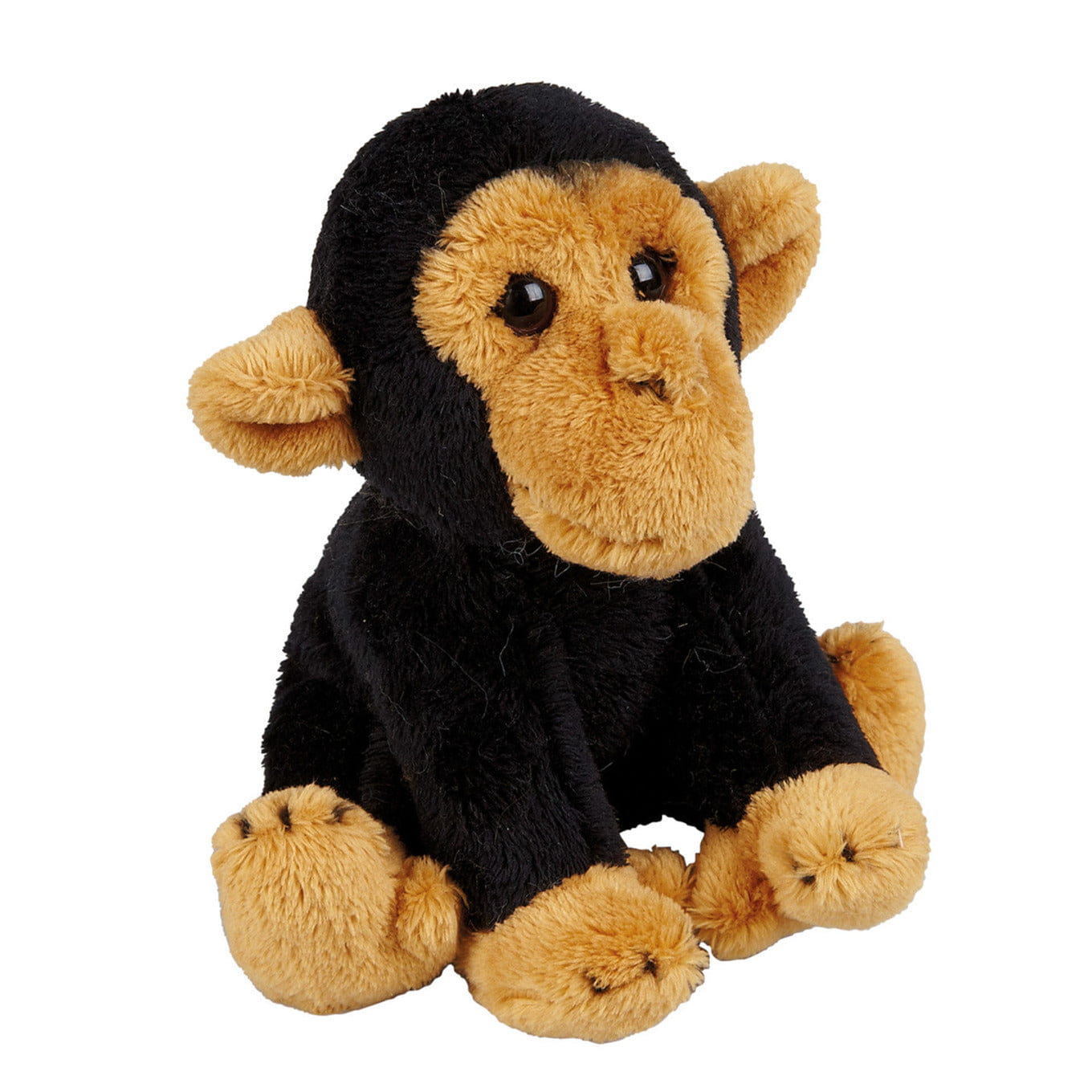 Ravensden chimpansee knuffel - pluche - zwart - 15 cm